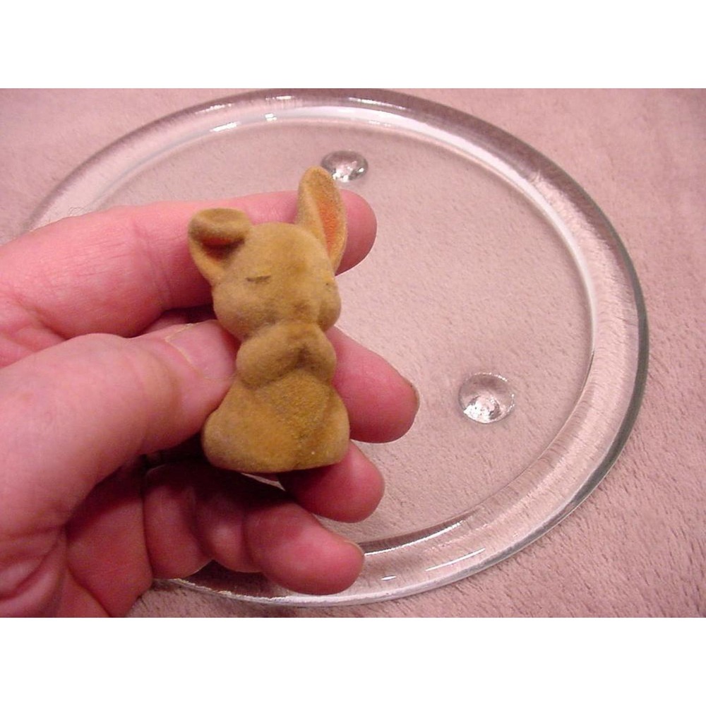 HALLMARK CARDS INC - Vintage 1983 Flocked Miniature Praying Bunny Rabbit